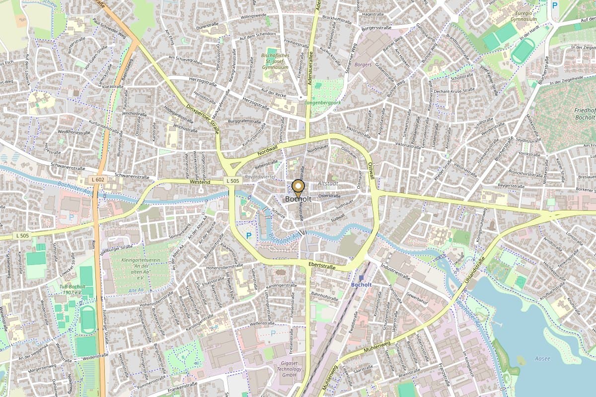 Kartenausschnitt Bocholt (OpenStreetMap)